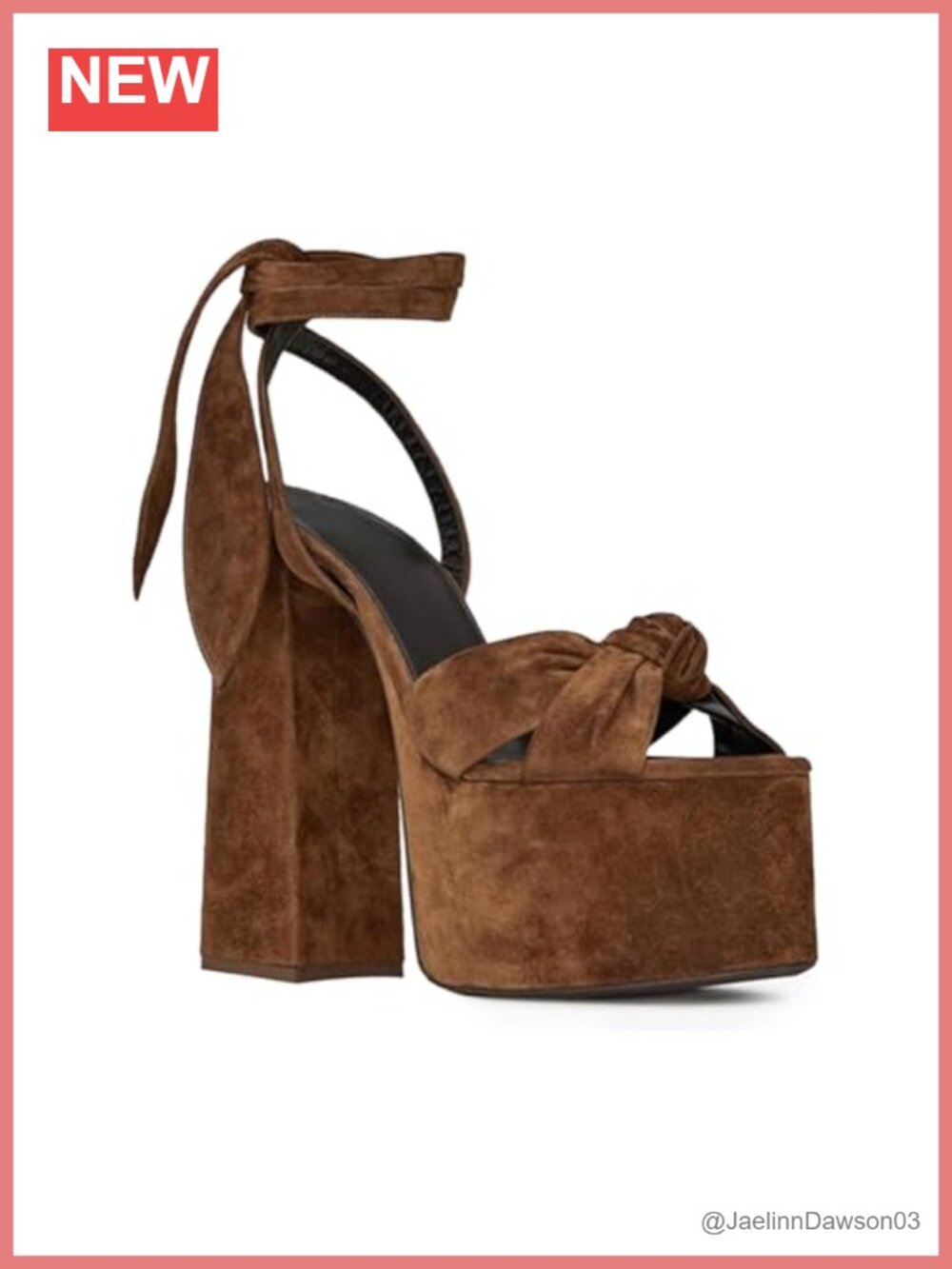 Chunky Platform Heels Sandals Peep Toe Lace Up Ankle Strap